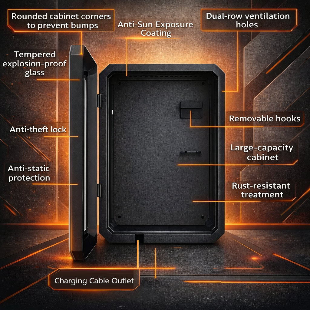 G-Pro Black Vented Glass-fronted Steel Enclosure for Solar Power Systems