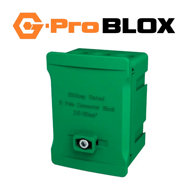 G-Pro Blox 5-Way 100A lockable single pole terminal block