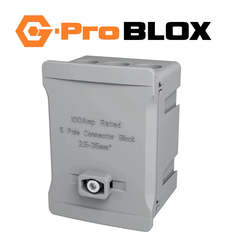 G-Pro Blox 5-Way 100A lockable single pole terminal block