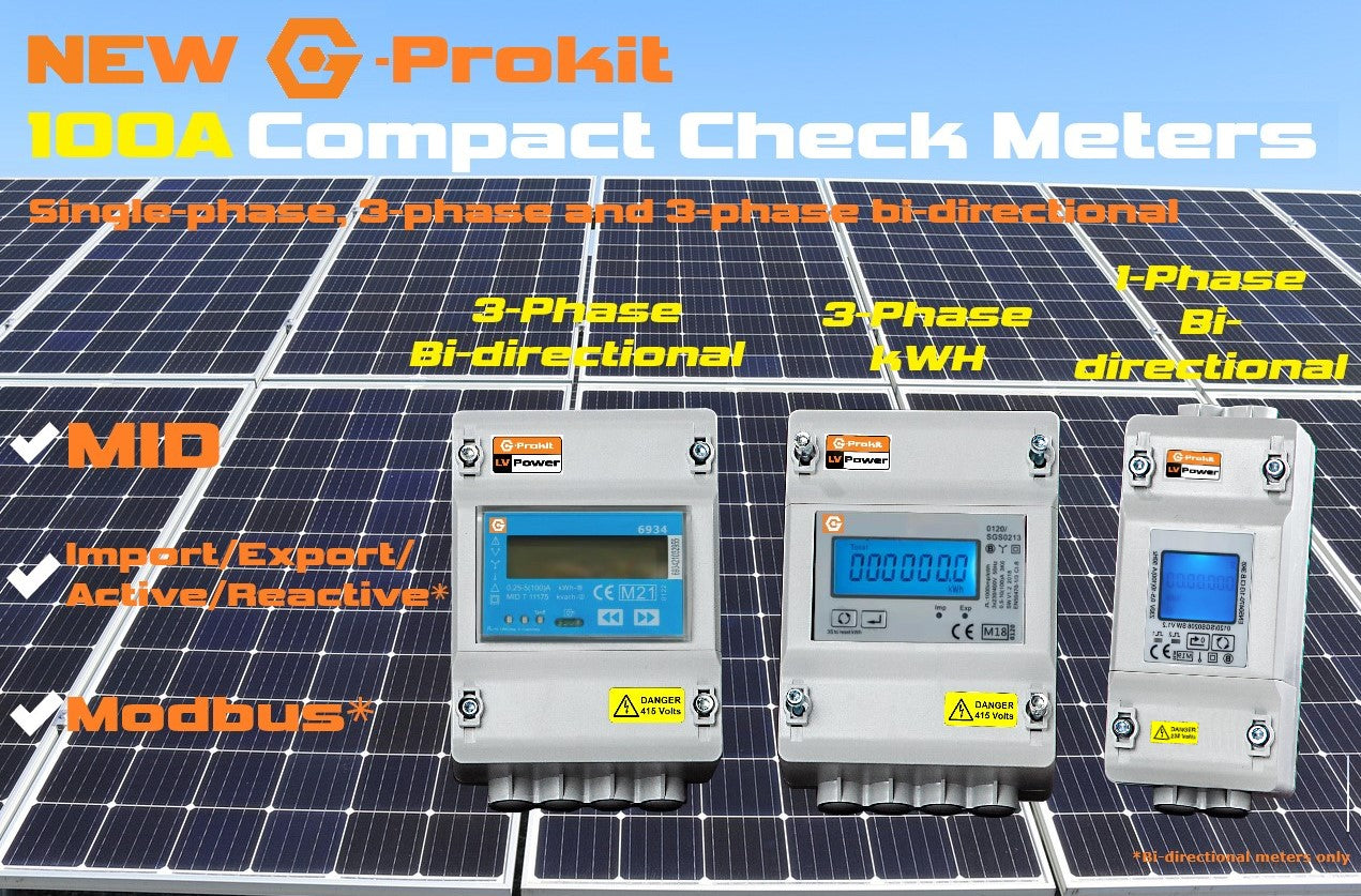 100A Bi-Directional Three-phase compact check meter, Modbus