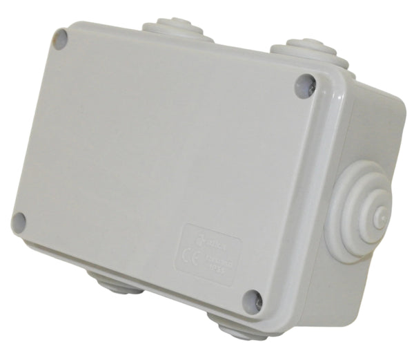 Pack of 10 - 190mm X 140mm X 70mm Grey Rectangular Junction box with k ...