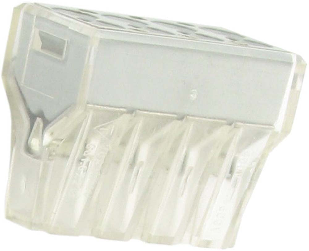 8 Conductors Push In clear connectors for solid and stranded wires - Re-usable - 50 per pack