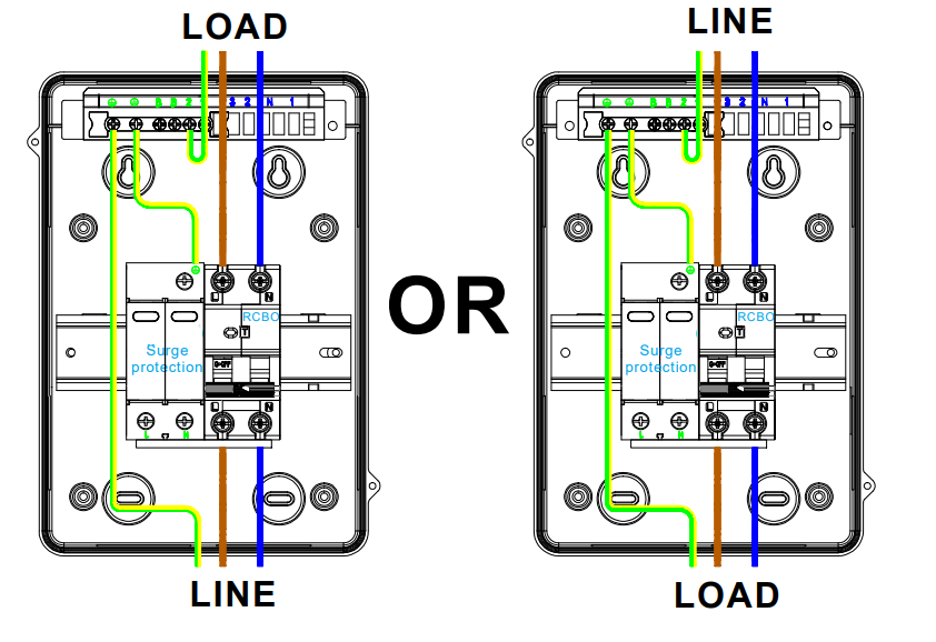 EV POWERBOX IP65 Metal, Black - 5 module IP65 Metal EV Enclosure with A Type Bi-Directional RCBO and SPD