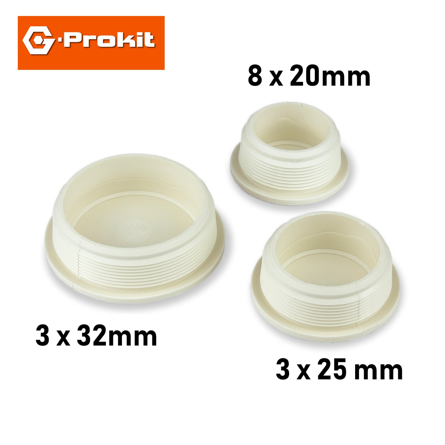 G-PROKIT Zeros 36-Piece Flame-Retardant TPE Membrane Grommet Kit Box, for Consumer Unit Installation - 20mm, 25mm, 32mm, fire Rated, IP66